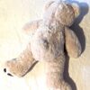 Arrière peluche normale gros ours ourson beige flot ruban jaune ocre