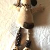 Arrière peluche normale petit chien brun longues jambes molles bandana peau guépard boutique enfance-douceur Arrière peluche normale petit chien brun longues jambes molles bandana peau guépard