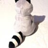 Arrière peluche normale petit raton laveur gris ruban rouge pois blancs