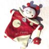 Doudou coccinelle écritures cocci adore les fleurs petite fleur main