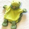 Doudou grosse tortue verte claire carapace verte