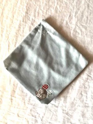Doudou petit mouchoir bleu clair carré petite tête mickey