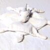 Doudou petite licorne blanche oreilles corne pailletés