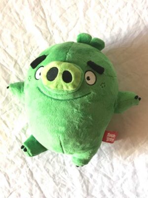 Peluche normale boule verte cochon petites pattes mains oreilles
