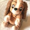 Peluche normale chien chiot longues oreilles collier losange
