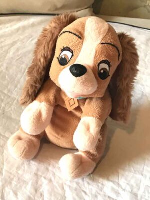 Peluche normale chien chiot longues oreilles collier losange