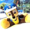 Peluche normale gros chien marron pat patrouille casque uniforme bleu