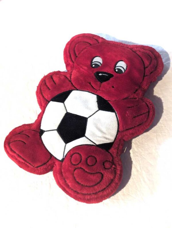 Peluche normale gros ourson rouge plat ballon football ventre