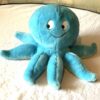 Peluche normale grosse pieuvre bleue tête ronde tentacules