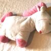 Peluche normale licorne blanche plate corne jaune