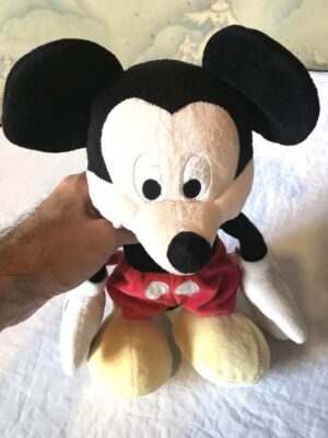 Peluche normale mickey mouse culotte rouge souliers jaunes gants blancs