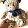 Peluche normale ourson brun ruban bleu nuit étoiles sous pattes boutique enfance-douceur Peluche normale ourson brun ruban bleu nuit étoiles sous pattes