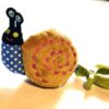Peluche normale petit escargot marron mobile pince verte