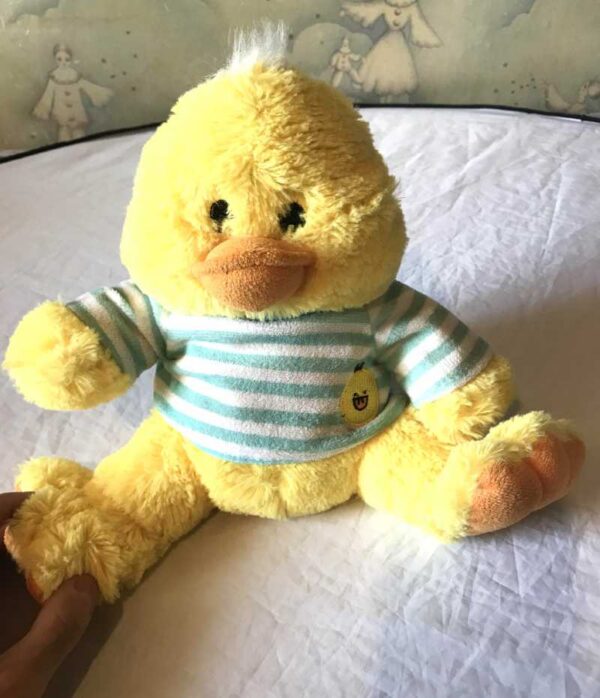Peluche normale petit poussin jaune vêtement lignes horizontales