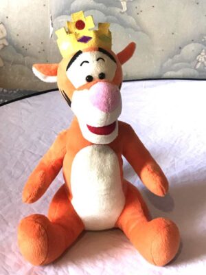 Peluche normale tigrou tigre orange roi couronne jaune
