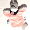 Peluche normale licorne grise corne argentée pailletée robe rose